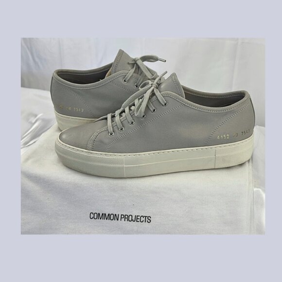 Common Projects Tournament Low Sneaker w/Dustbag - Gray Leather - Women's US 9 W - Picture 1 of 8